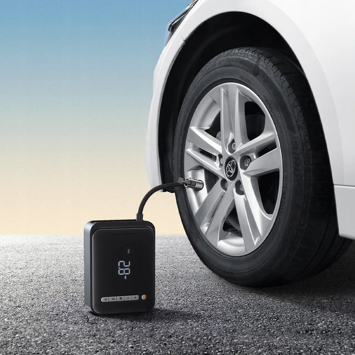 Automobilio užvedimo įrenginys BASEUS Jump Starter, Powerbank 8000 mAh, Kompresorius, Žibintuvėlis