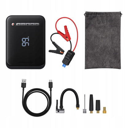 Automobilio užvedimo įrenginys BASEUS Jump Starter, Powerbank 8000 mAh, Kompresorius, Žibintuvėlis