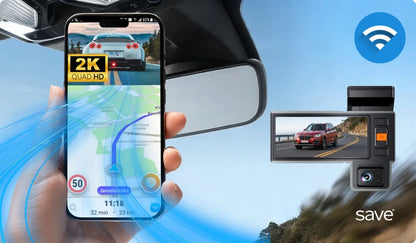 Automobilio vaizdo registratorius 3 kameros GPS 4K