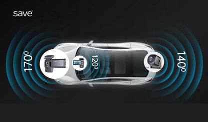 Automobilio vaizdo registratorius 3 kameros GPS 4K