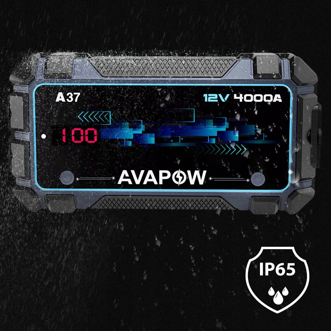 AVAPOW A37 automobilinis užvedimo įrenginys 4000A 74Wh 20000mAh su PowerBank funkcija