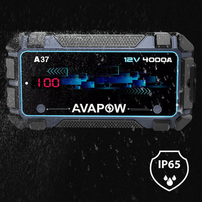 AVAPOW A37 automobilinis užvedimo įrenginys 4000A 74Wh 20000mAh su PowerBank funkcija