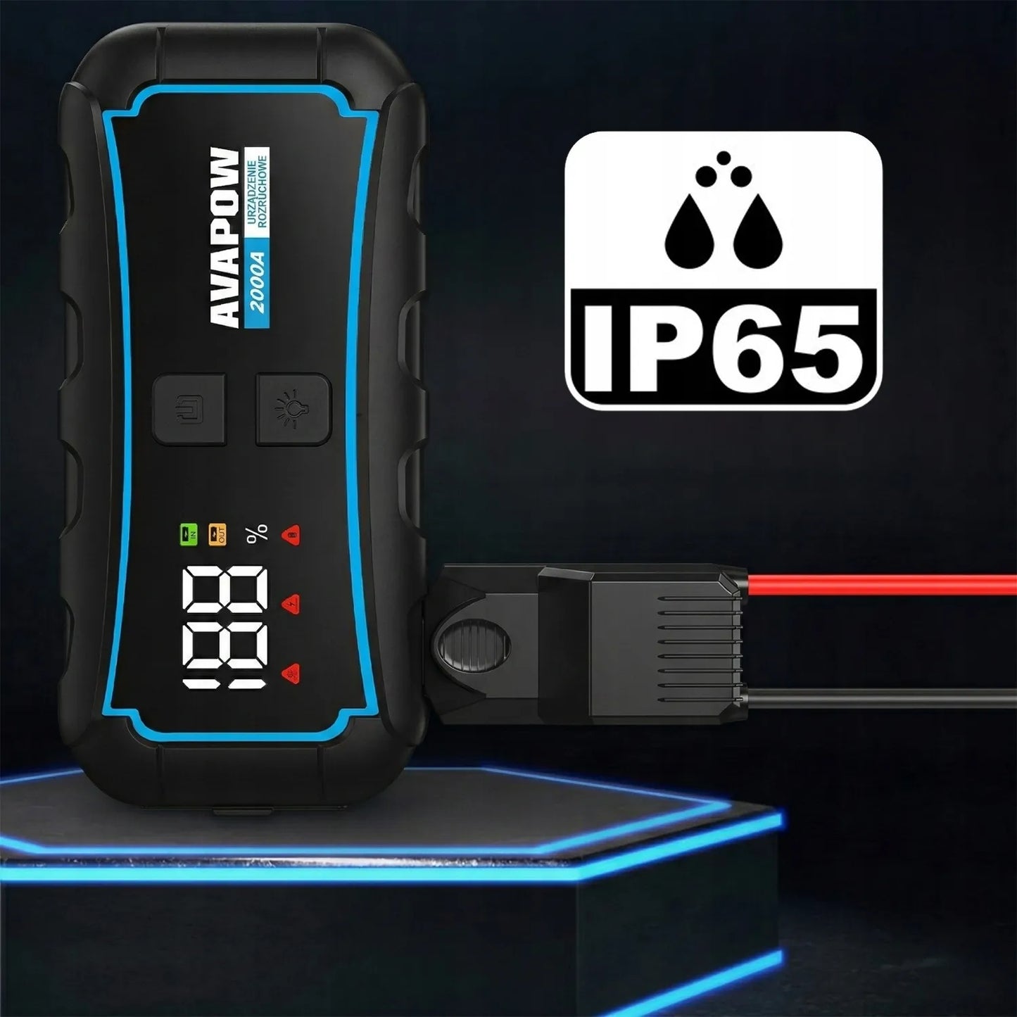 AVAPOW E5 PRO automobilinis užvedimo įrenginys 12000 mAh 2000A 44.4Wh powerbankas