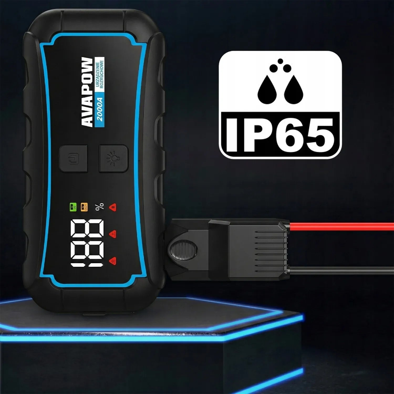AVAPOW E5 PRO automobilinis užvedimo įrenginys 12000 mAh 2000A 44.4Wh powerbankas