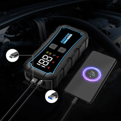 AVAPOW E5 PRO automobilinis užvedimo įrenginys 12000 mAh 2000A 44.4Wh powerbankas