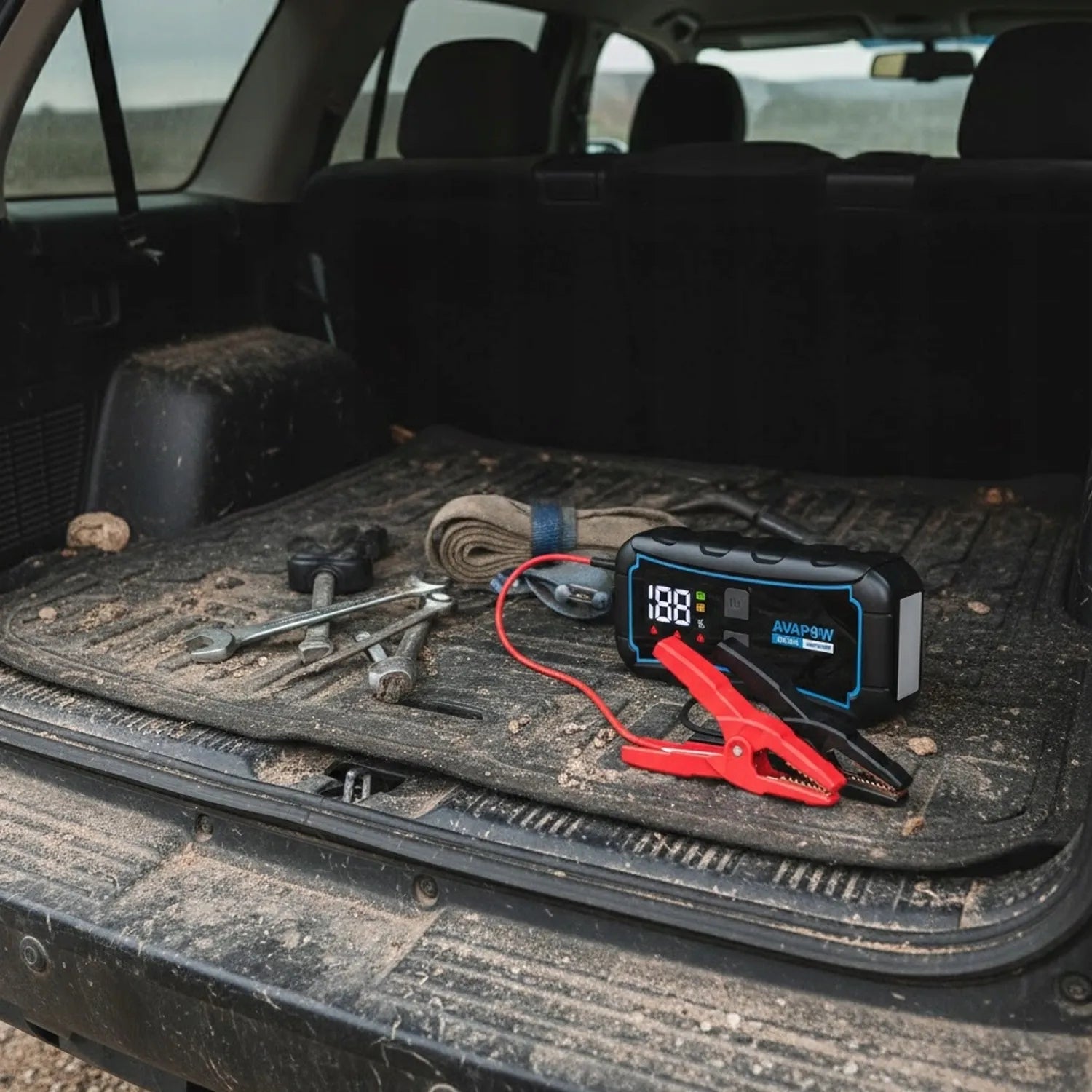 AVAPOW E5 PRO automobilinis užvedimo įrenginys 12000 mAh 2000A 44.4Wh powerbankas