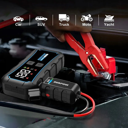 AVAPOW E5 PRO automobilinis užvedimo įrenginys 12000 mAh 2000A 44.4Wh powerbankas