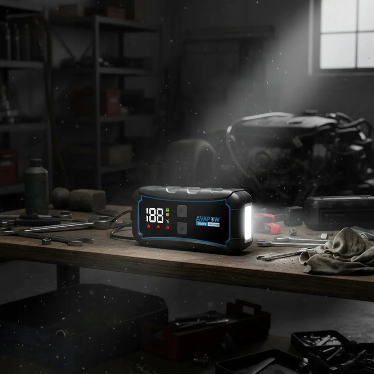 AVAPOW E5 PRO automobilinis užvedimo įrenginys 12000 mAh 2000A 44.4Wh powerbankas