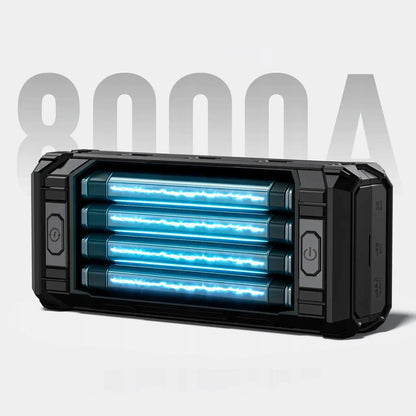 AVAPOW TJ58 12 V paleidimo įrenginys, 8000 A, 74 Wh, išorinė baterija 30 W, LED žibintuvėlis