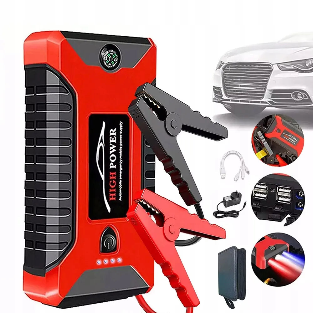Avarinis automobilio užvedimo įrenginys su power bank funkcija 12V benzininiams ir dyzeliniams varikliams
