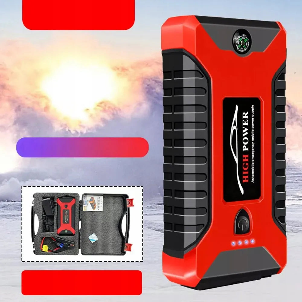 Avarinis automobilio užvedimo įrenginys su power bank funkcija 12V benzininiams ir dyzeliniams varikliams