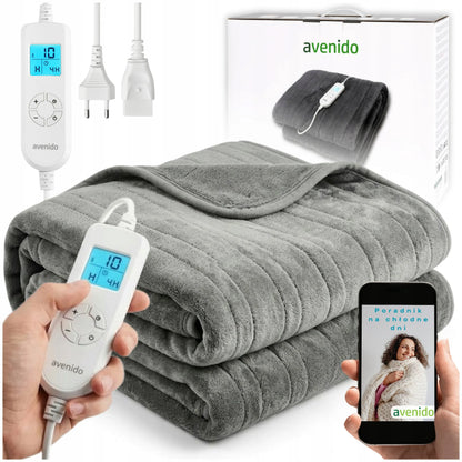 avenido AV 7447 elektrinis šildomasis pledas, 160 × 180 cm, 10 šildymo lygių, laikmatis, flisas