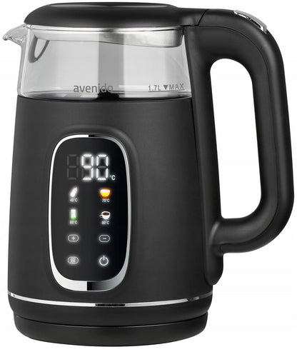 avenido stiklinis elektrinis virdulys su temperatūros reguliavimu 1,7 l