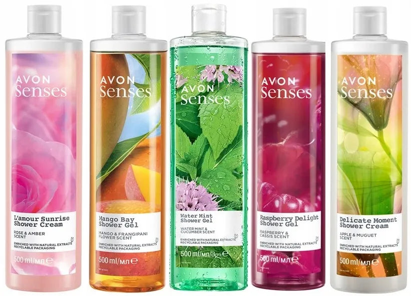 AVON moteriškų dušo želė rinkinys 5x500ml 2500 ml
