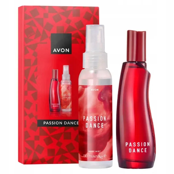 Avon Passion Dance dovanų rinkinys: parfumuotasis vanduo 50 ml ir kūno dulksna 100 ml