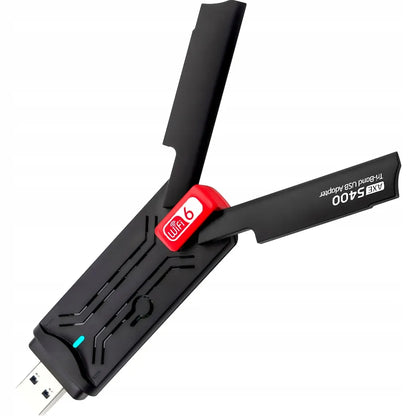 AXE5400 GIGABIT ANTENOS TINKLO PLOKŠTĖ ADAPTERIS WiFi6E TRIBAND 5GHz 6GHz WPA3