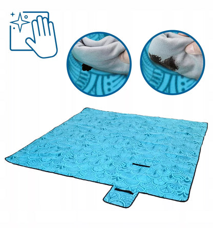 PREMIUM XXL 200x200 cm Vandeniui atsparus ir storai izoliuotas paplūdimio / iškylų pledas