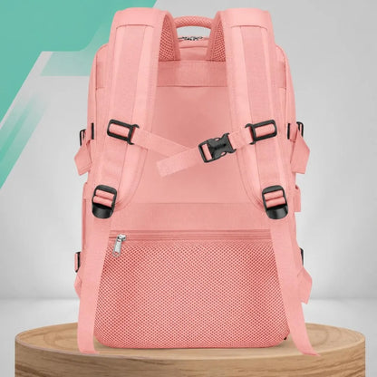 „Bakalu“ kelioninė kuprinė lėktuvui 40 × 30 × 20 cm, rožinė, su USB jungtimi