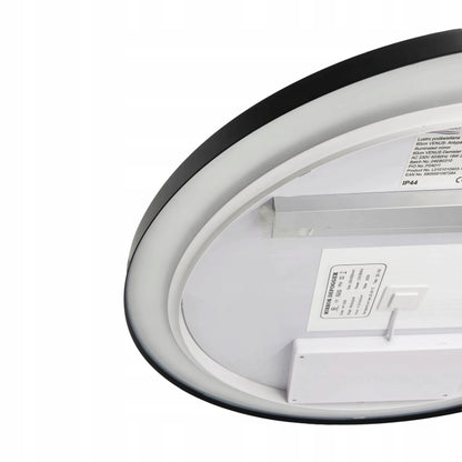 BALNEO APŠVIEČIAMAS LED VEIDRODIS 60 cm VONIOS KAMBARIUI JUODAS APVALUS VENUS