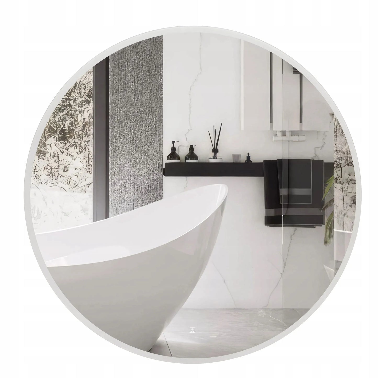 BALNEO LED apšviečiamas veidrodis 60 cm vonios kambariui, sieninis, apvalus, MOON