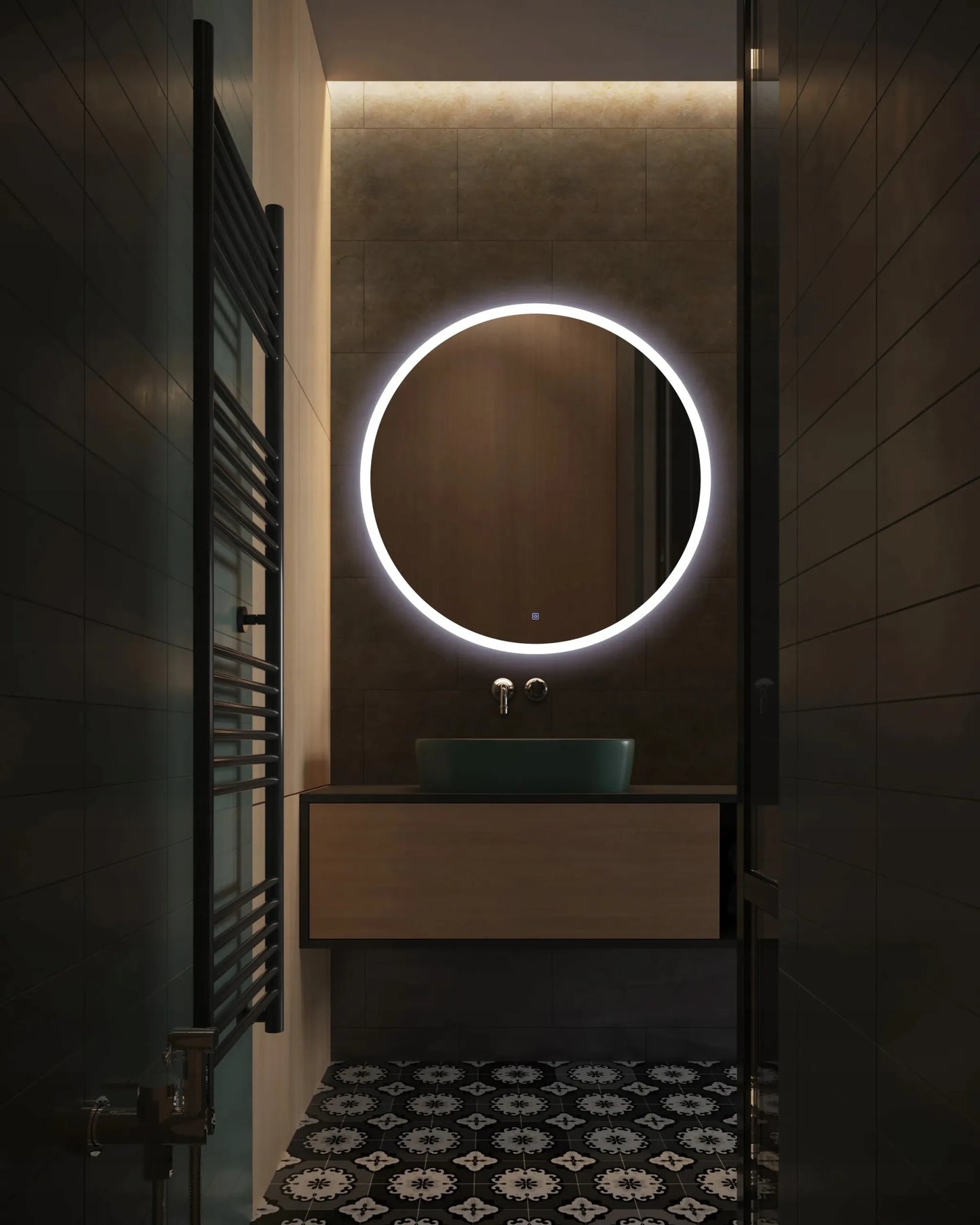BALNEO LED apšviečiamas veidrodis 60 cm vonios kambariui, sieninis, apvalus, MOON