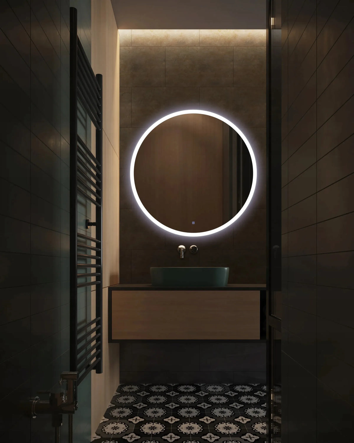 BALNEO LED apšviečiamas veidrodis 60 cm vonios kambariui, sieninis, apvalus, MOON