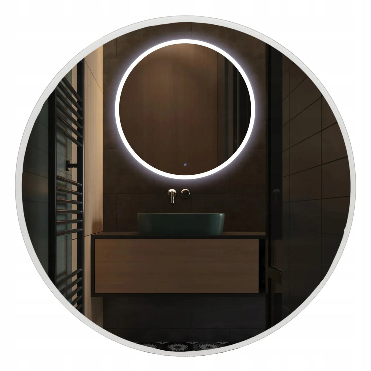 BALNEO LED apšviečiamas veidrodis 60 cm vonios kambariui, sieninis, apvalus, MOON