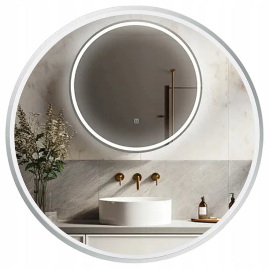 BALNEO LED apšviestas veidrodis 70 cm vonios sieninis apvalus SUN
