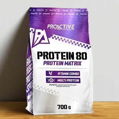 Baltymų milteliai „ProActive Protein 80“, šokolado ir riešutų skonio, 700 g