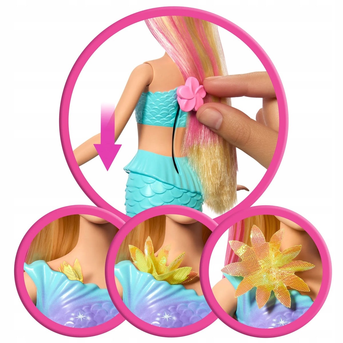 „Barbie Dreamtopia“ undinė blondinė su žydinčiomis gėlėmis JDM72