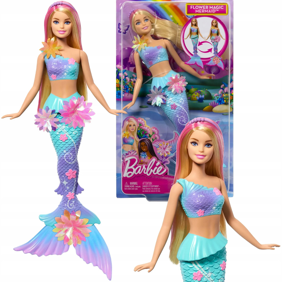 „Barbie Dreamtopia“ undinė blondinė su žydinčiomis gėlėmis JDM72