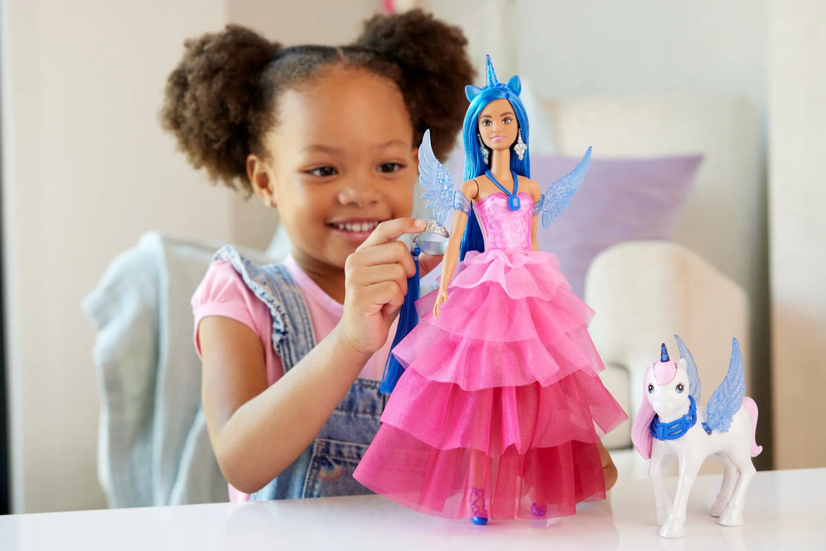 Barbie Sapphire lėlė su sparnuotu vienaragiu ir aksesuarais, 65-mečio proga
