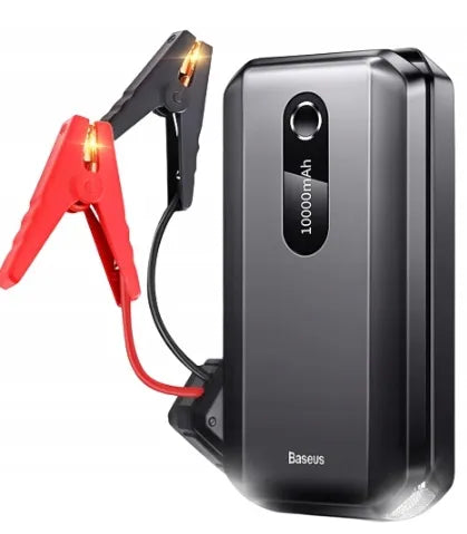 BASEUS automobilinis užvedimo įrenginys „Power Bank“ 10 000 mAh su žibintuvėliu ir gnybtais
