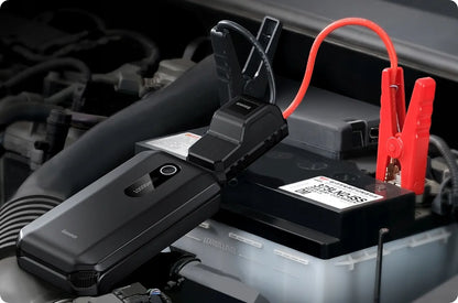 BASEUS automobilinis užvedimo įrenginys „Power Bank“ 10 000 mAh su žibintuvėliu ir gnybtais