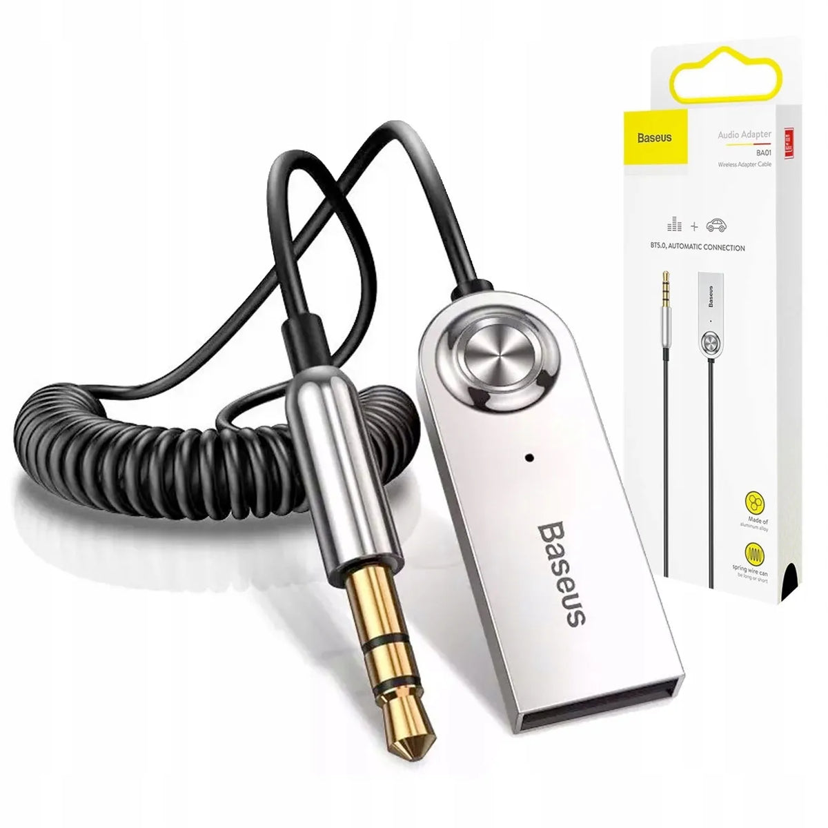 BASEUS Bluetooth AUX imtuvas automobiliui su mikrofonu, adapteris