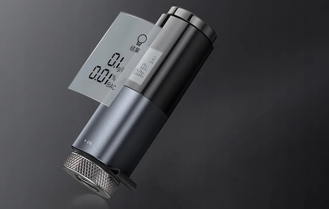 BASEUS CRCX-01 elektroninis nešiojamas alkotesteris be kandiklio, LCD ekranas, USB-C krovimas + laidas