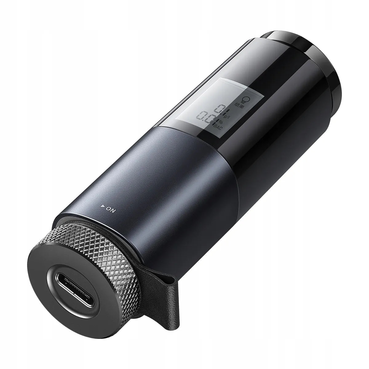 BASEUS CRCX-01 elektroninis nešiojamas alkotesteris be kandiklio, LCD ekranas, USB-C krovimas + laidas