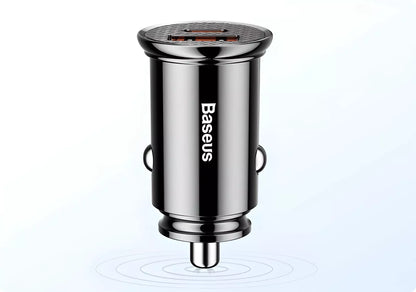 BASEUS galingas greitas automobilinis įkroviklis USB USB-C TYPE-C PD 30W QC 3.0 5A