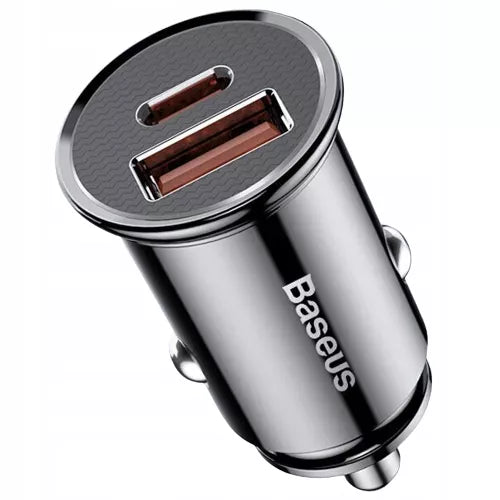 BASEUS galingas greitas automobilinis įkroviklis USB USB-C TYPE-C PD 30W QC 3.0 5A