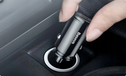 BASEUS galingas greitas automobilinis įkroviklis USB USB-C TYPE-C PD 30W QC 3.0 5A
