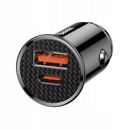 BASEUS galingas greitas automobilinis įkroviklis USB USB-C TYPE-C PD 30W QC 3.0 5A