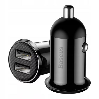 BASEUS greitas galingas automobilinis telefono įkroviklis 2x USB 4.8A 12-24V