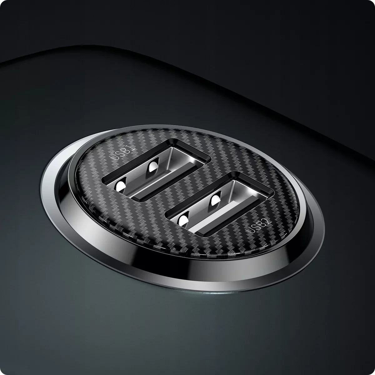 BASEUS greitas galingas automobilinis telefono įkroviklis 2x USB 4.8A 12-24V