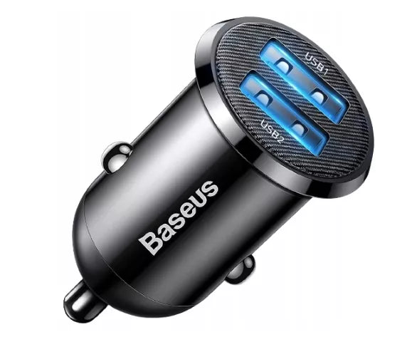 BASEUS greitas galingas automobilinis telefono įkroviklis 2x USB 4.8A 12-24V