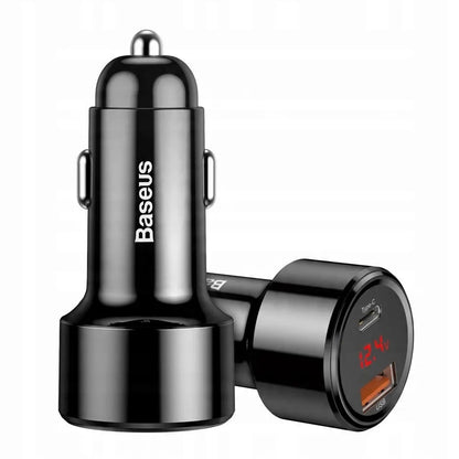 BASEUS greitasis automobilinis įkroviklis telefonui 45W 2x USB 6A QC 3.0 AFC