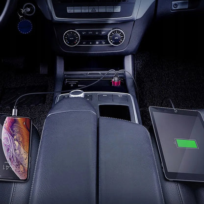 BASEUS greitasis automobilinis įkroviklis telefonui 45W 2x USB 6A QC 3.0 AFC