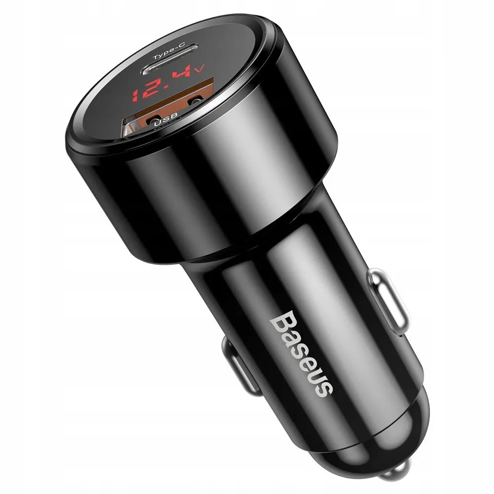 BASEUS greitasis automobilinis įkroviklis telefonui 45W 2x USB 6A QC 3.0 AFC