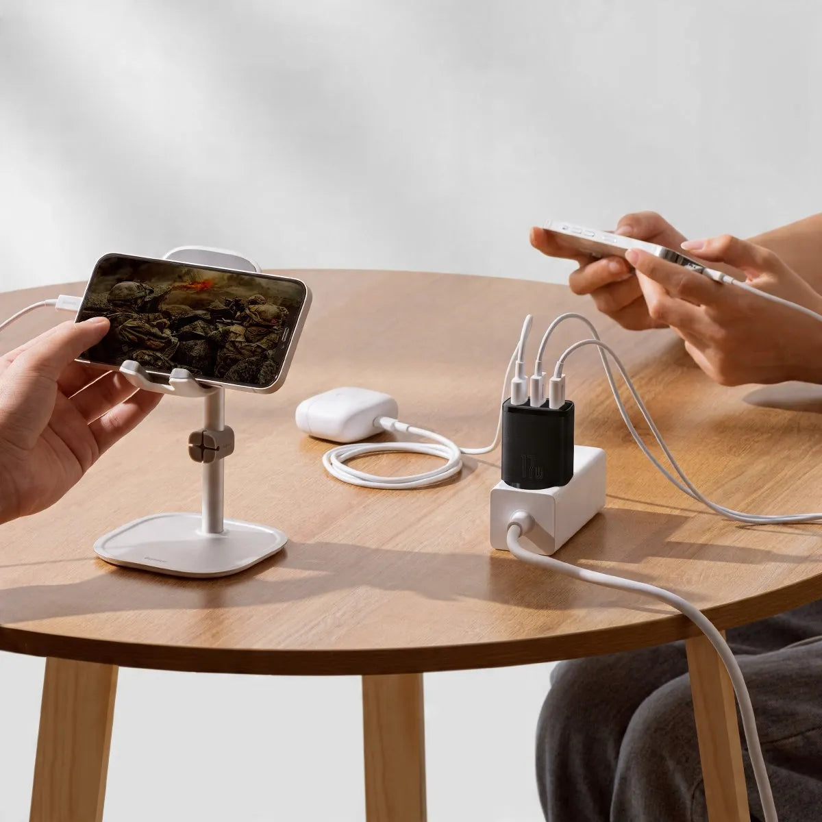 BASEUS greitasis telefono ir planšetės įkroviklis, 3 × USB, 17 W, 3,4 A, maitinimo adapteris, skirtas Qi