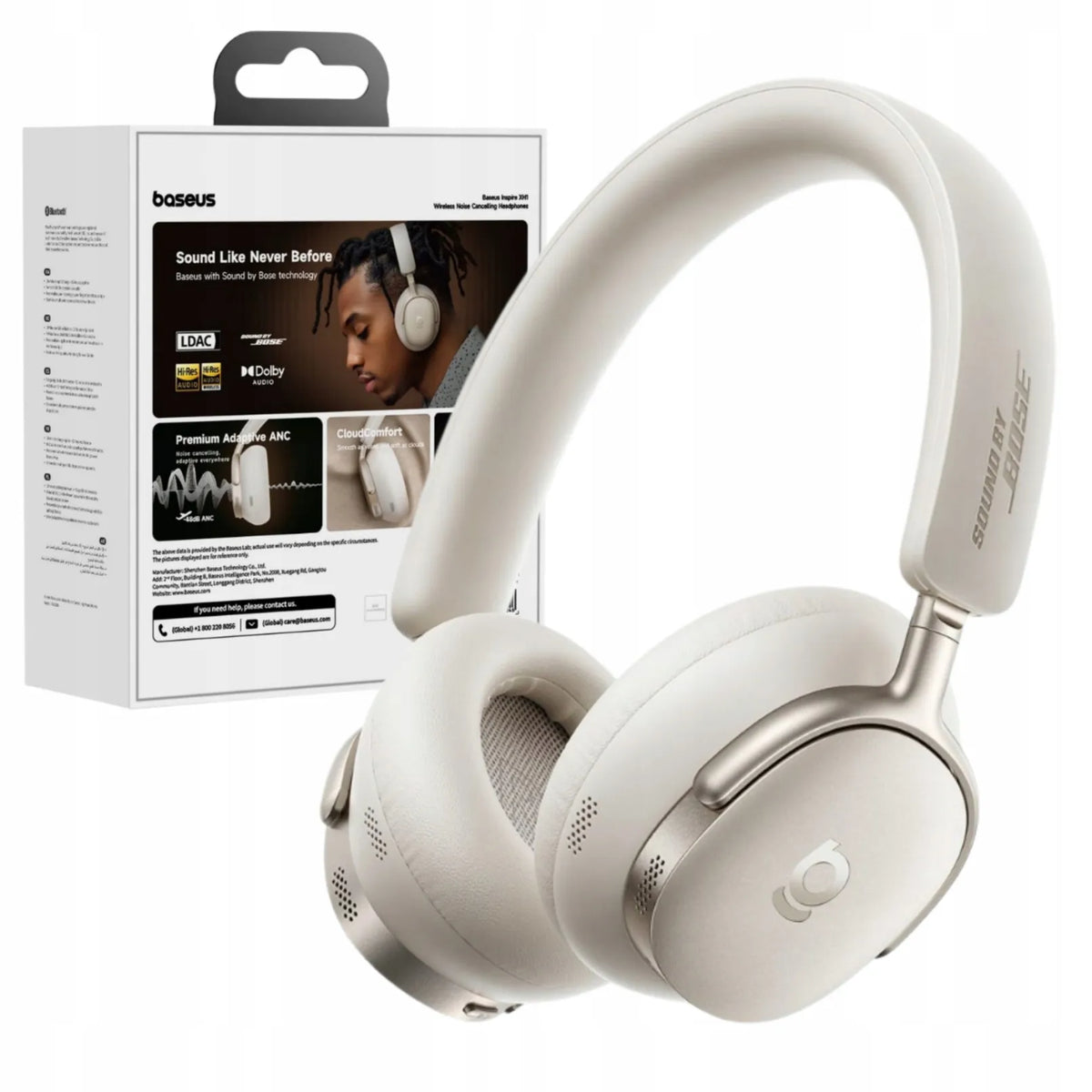 BASEUS Inspire XH1 belaidės ausinės su Bose garsu, ANC ir Dolby Audio