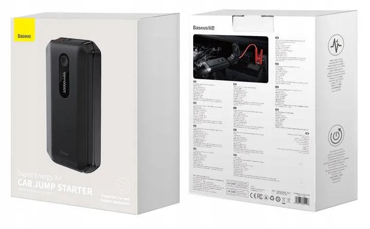 BASEUS išorinė baterija „Jump Starter“ automobilio užvedimui su žibintuvėliu 10000mAh + laidai